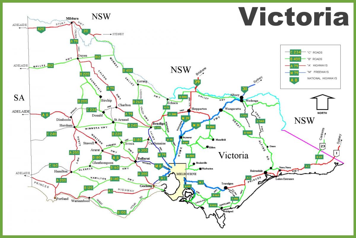 karte Victoria, Austrālija