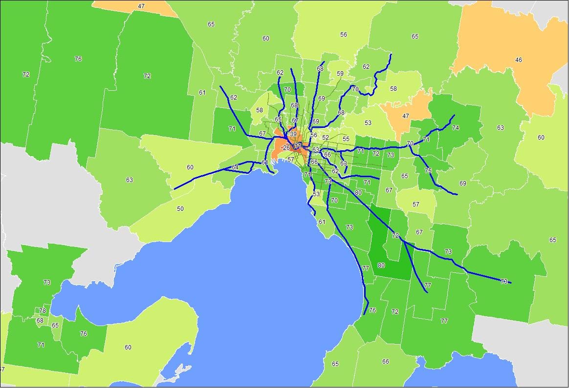 karte, Melbourne cbd