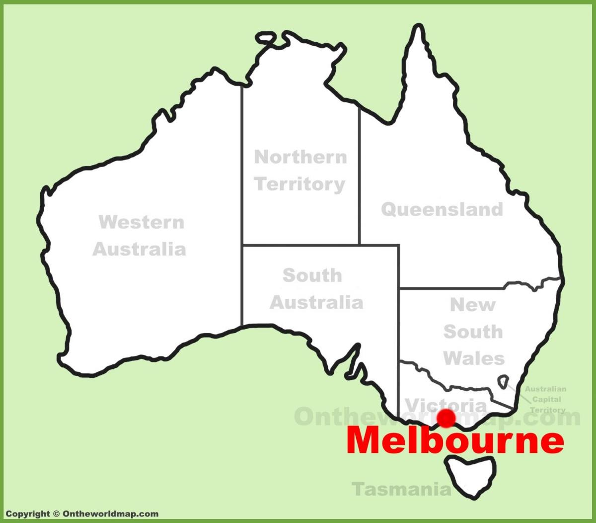kartes Melburnas Austrālijā