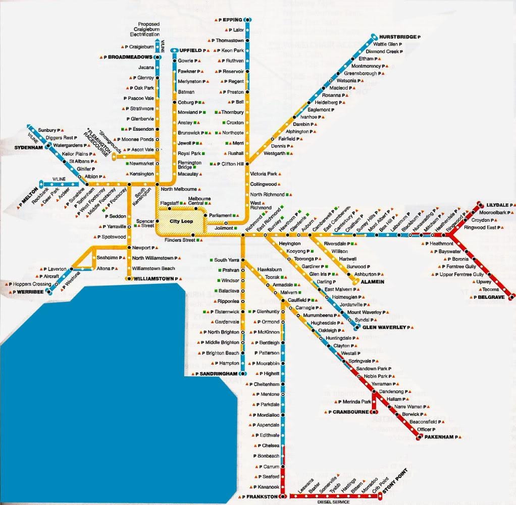 Melburnas metropole karte