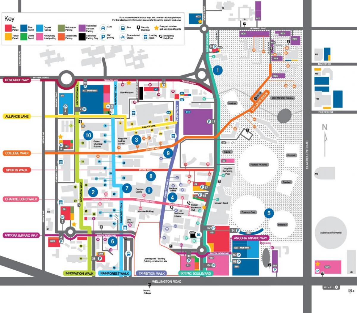 karte Monash universitāte