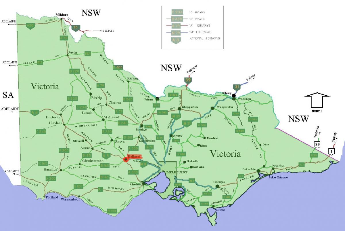 postcodes Victoria karte