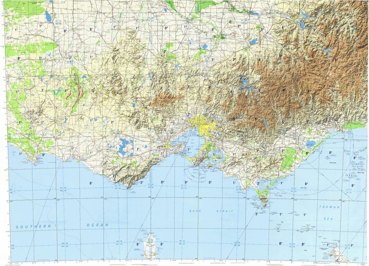 topogrāfisko karšu Melburnā