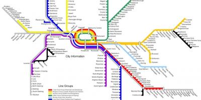 Melburnas vilcienu līnijas kartē
