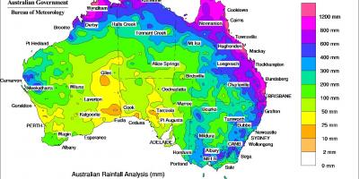 Melburnas lietus kartē