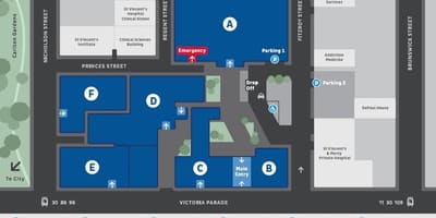St Vincent ' s hospital Melbourne karte