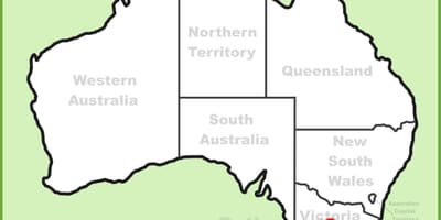 Kartes Melburnas Austrālijā