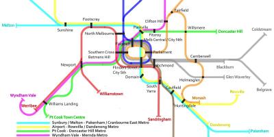 Metro vilcienu karte, Melbourne