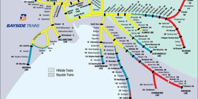 Kartes Melburnā vilcienu