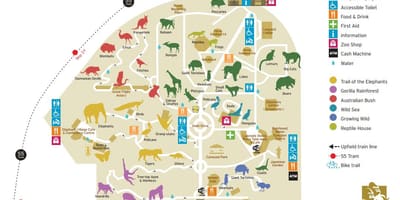Karte Melburnas zooloģiskais dārzs