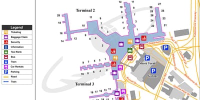 Melburnas lidostas termināla kartes 4