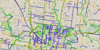 Melburnas velosipēdu karte